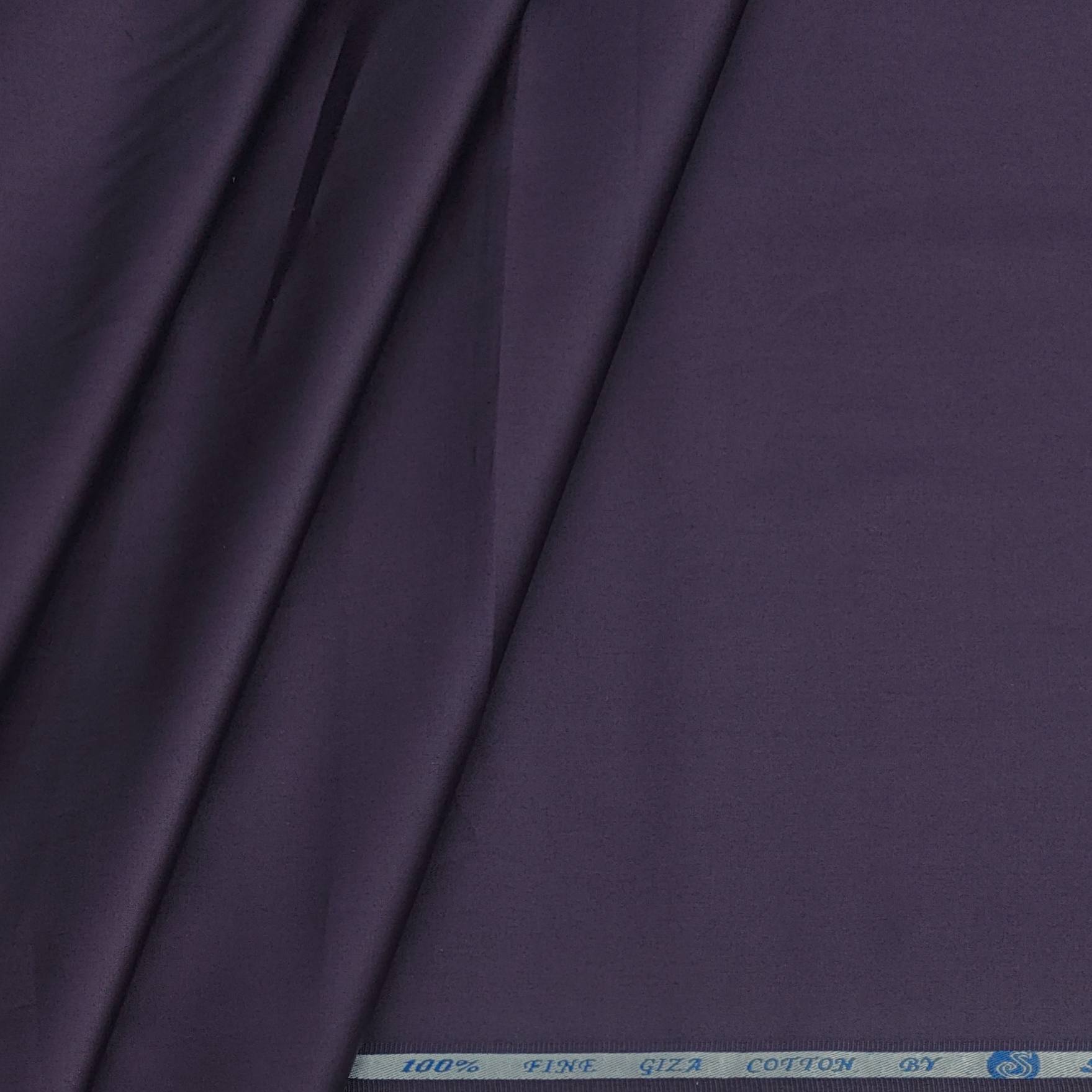 Pant Shirt Combo Donear Black Trouser with Purple Plain Giza Cotton Shirt Fabric